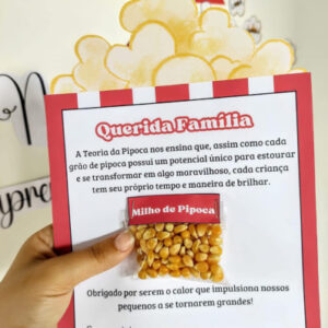 Lembrancinha + Painel Teoria da Pipoca