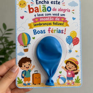 Cartao lembrancinha férias* 🎈🎉