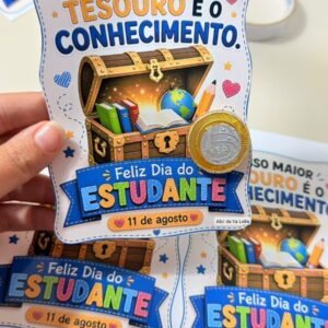 ✨ Cartão Lembrancinha – Dia do Estudante 📚💰